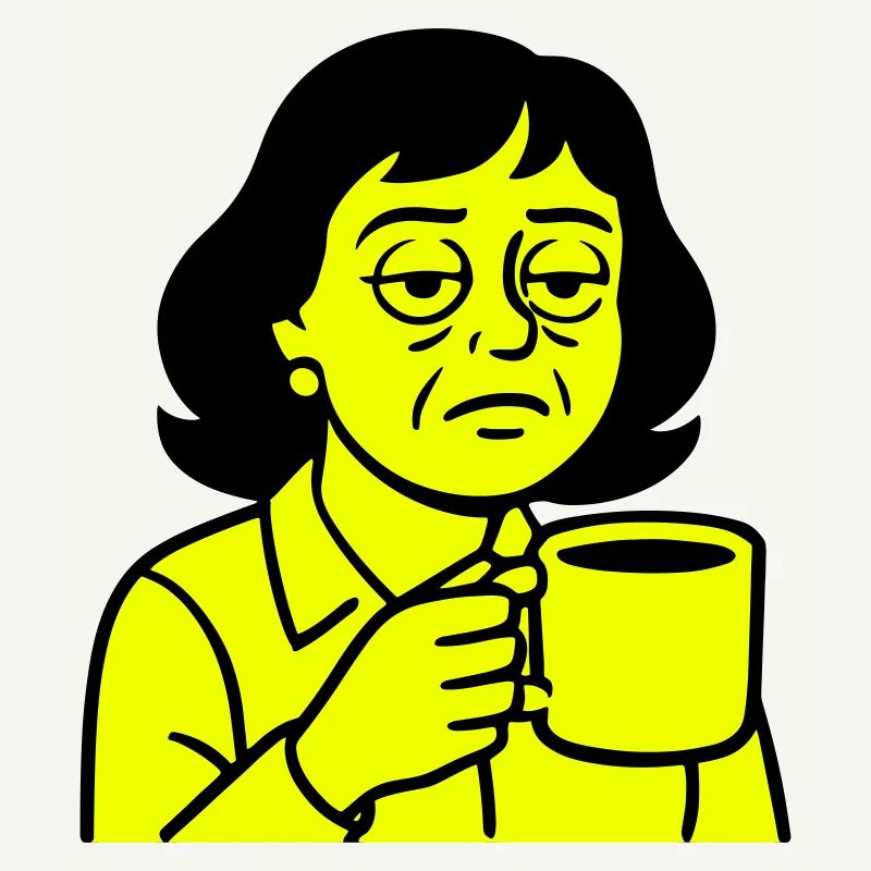Grumpy coffee lady