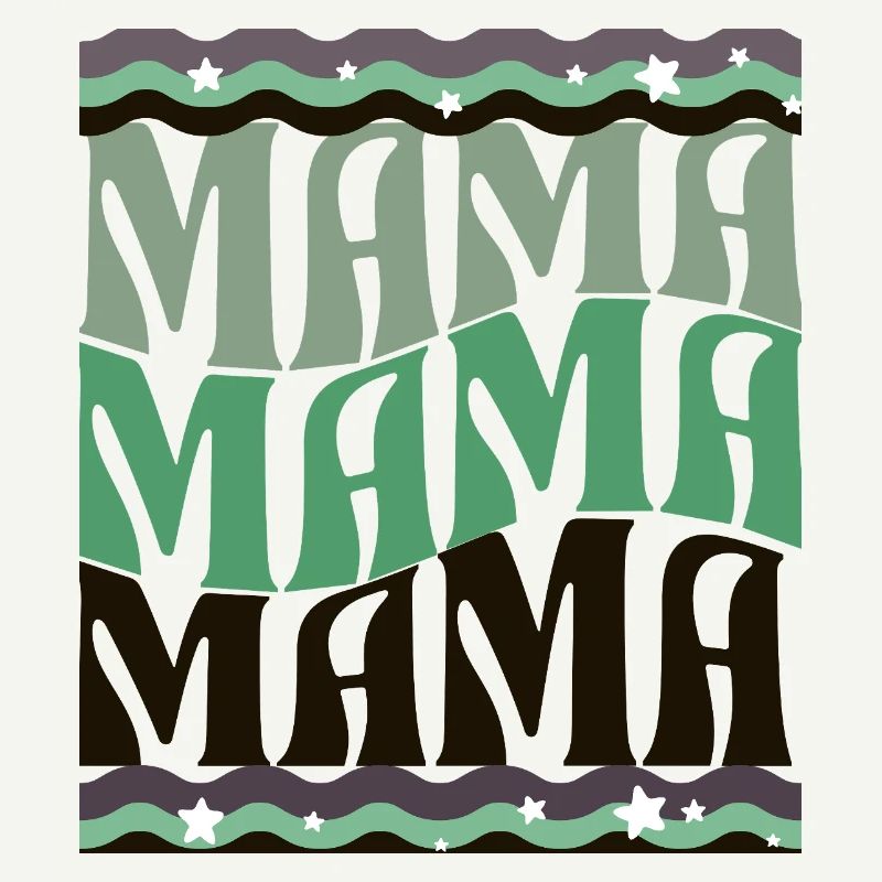 MAMA Waves Pattern Green Brown