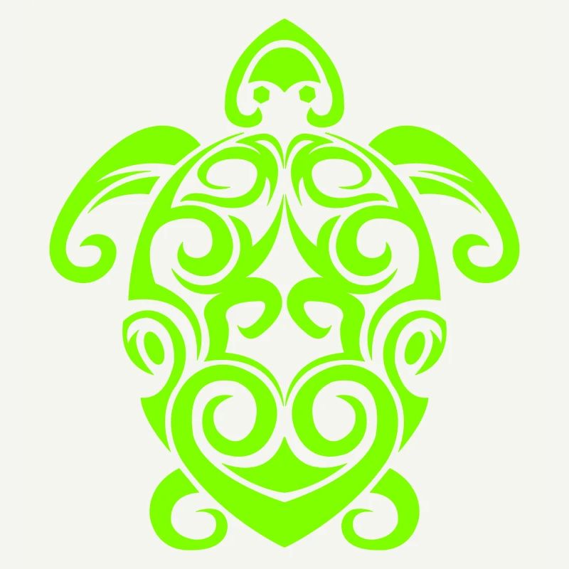 Glowing Turtle Tribal Pattern