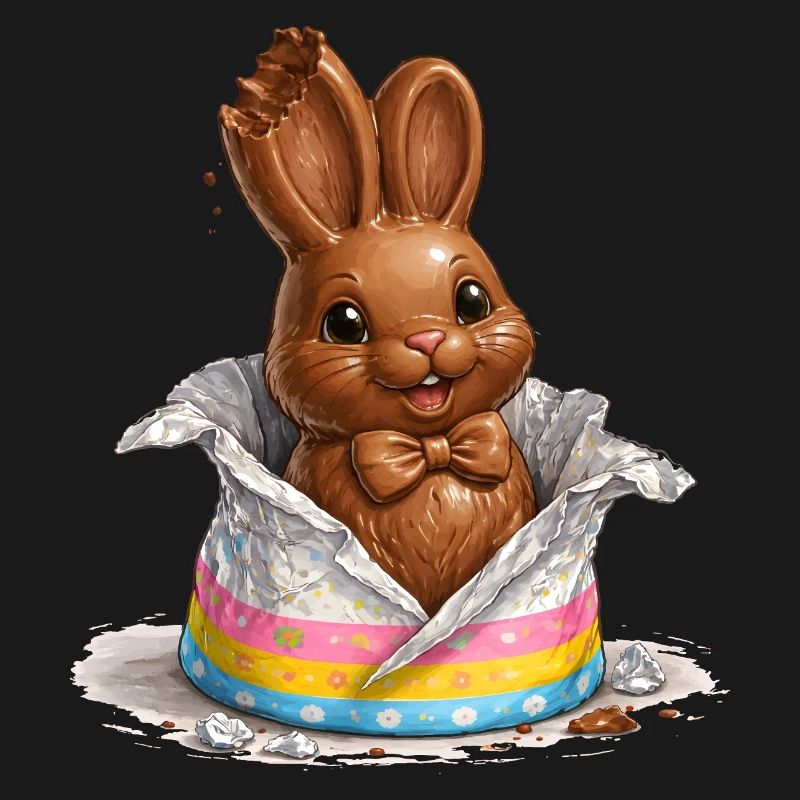 Chocolate bunny in Easter egg