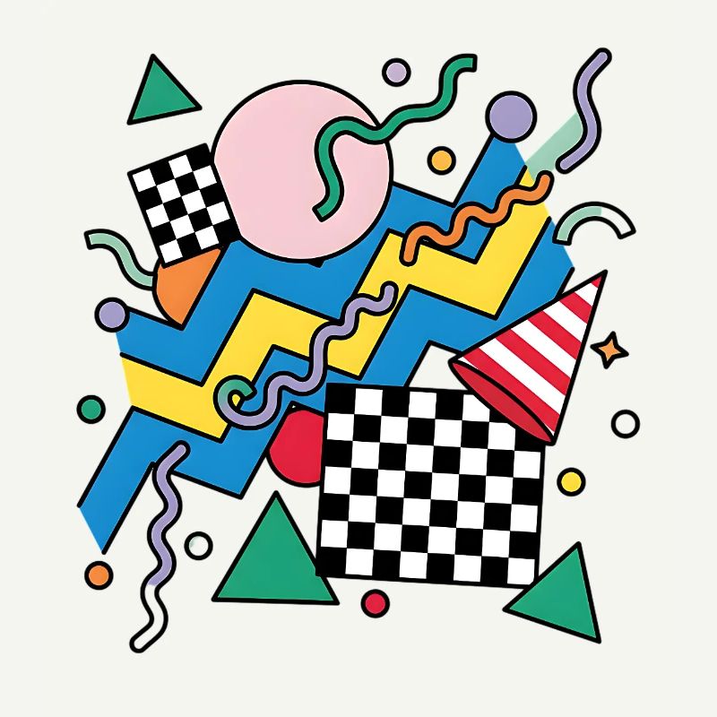 Geometric Neon Punk Pattern