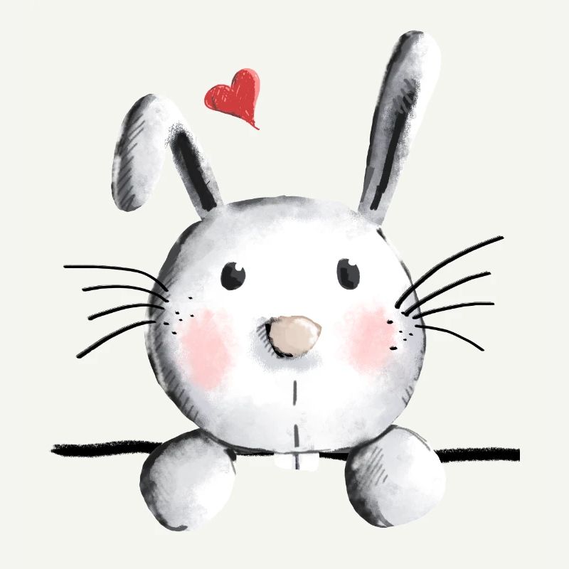 Rabbit with heart - rabbit - bunny - mucki - rabbit