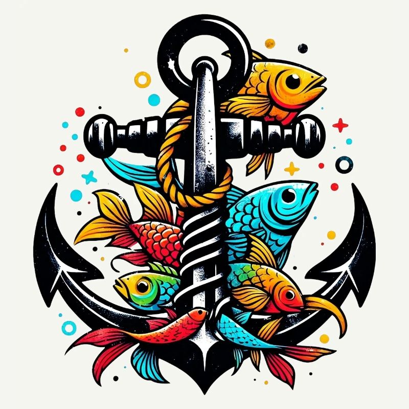 An Anchor with Fish