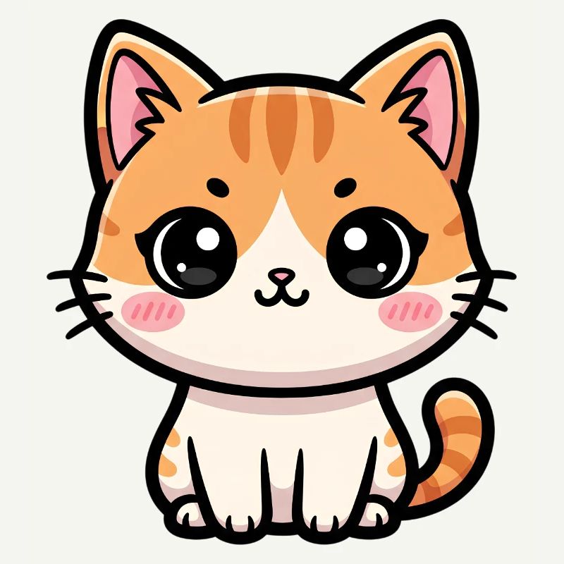 Chibi Tabby Kitten Tee Art
