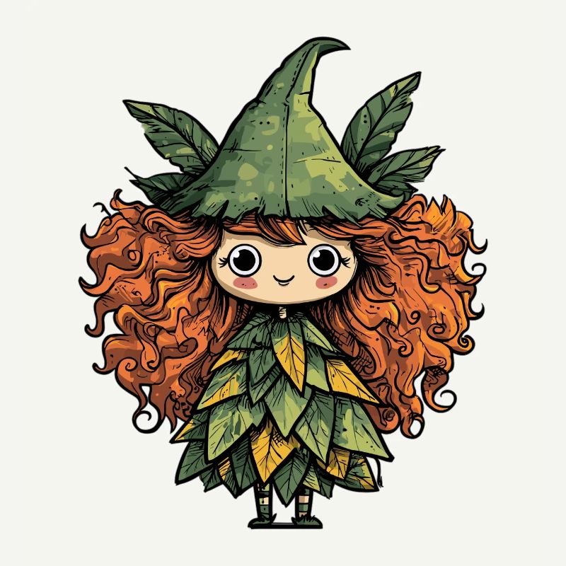 Robe de feuille de fée de la forêt