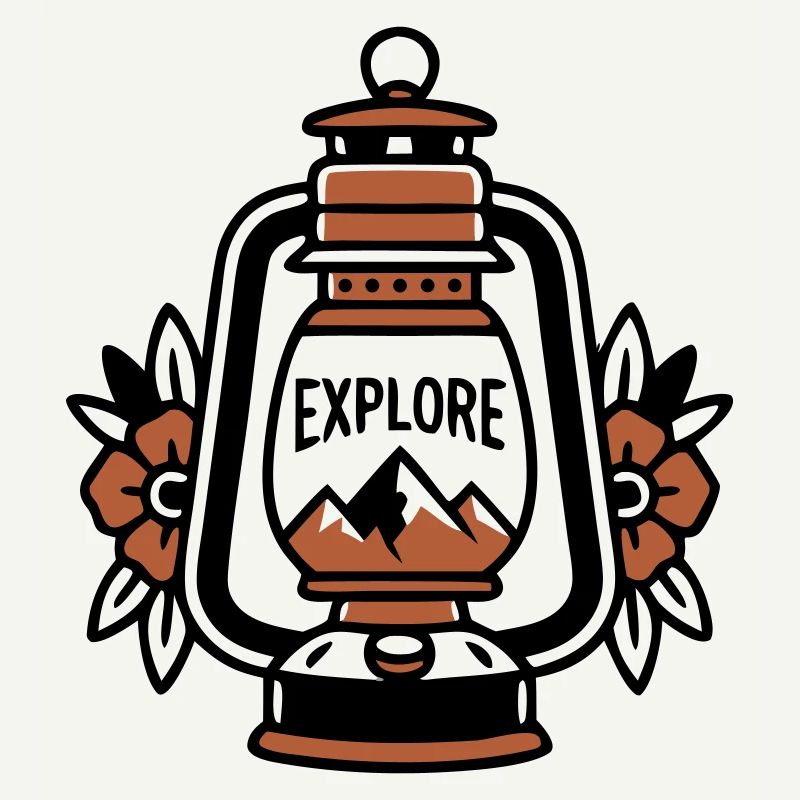 Lantern Explore Mountains Vintage