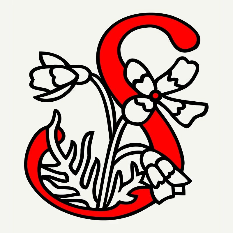 Buchstabe Blüte Initiale