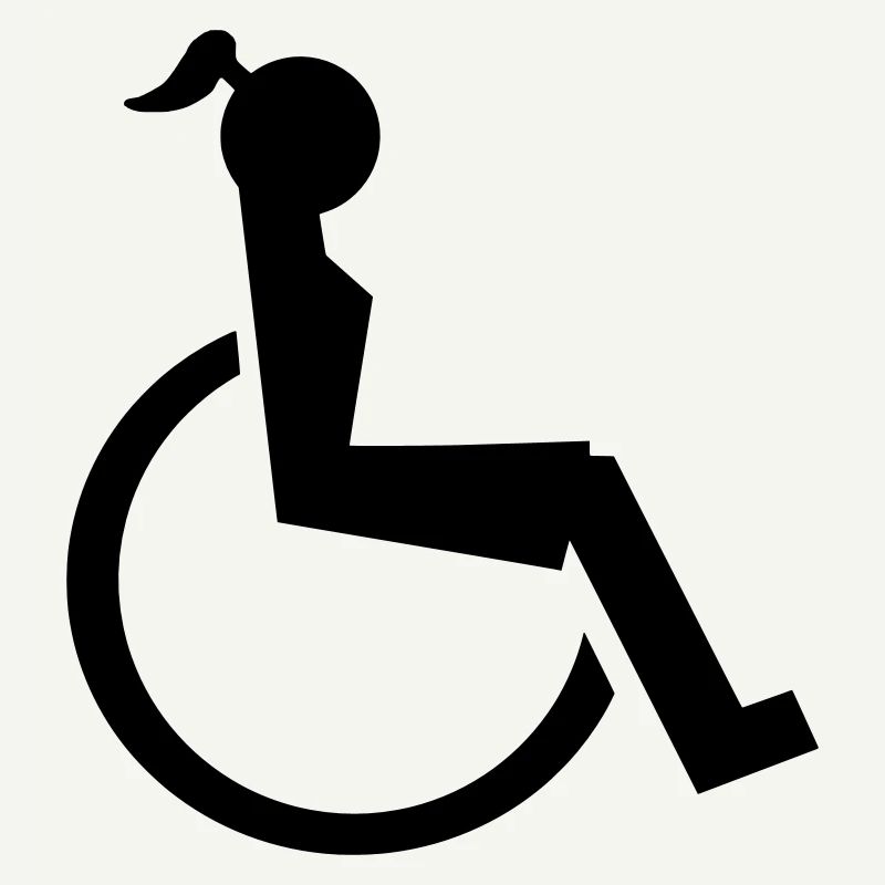 Logo der Dame oder des Mädchens im Rollstuhl. Bild*