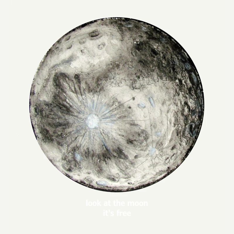 regarde la lune, c'est gratuit (lettres blanches)