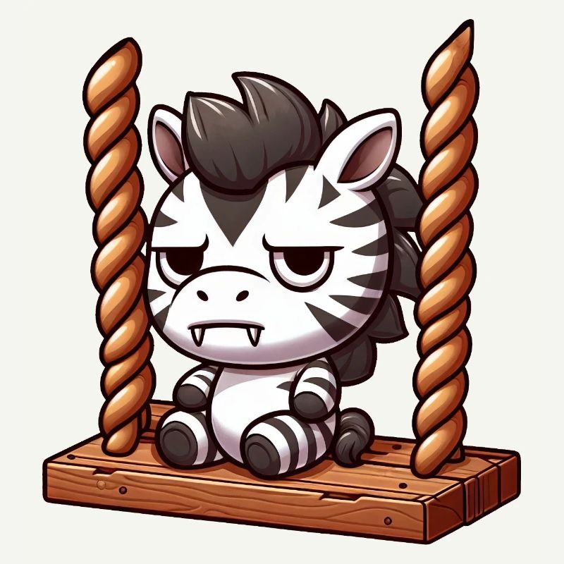 Grumpy Zebra Swinging Annoyed Funny Design