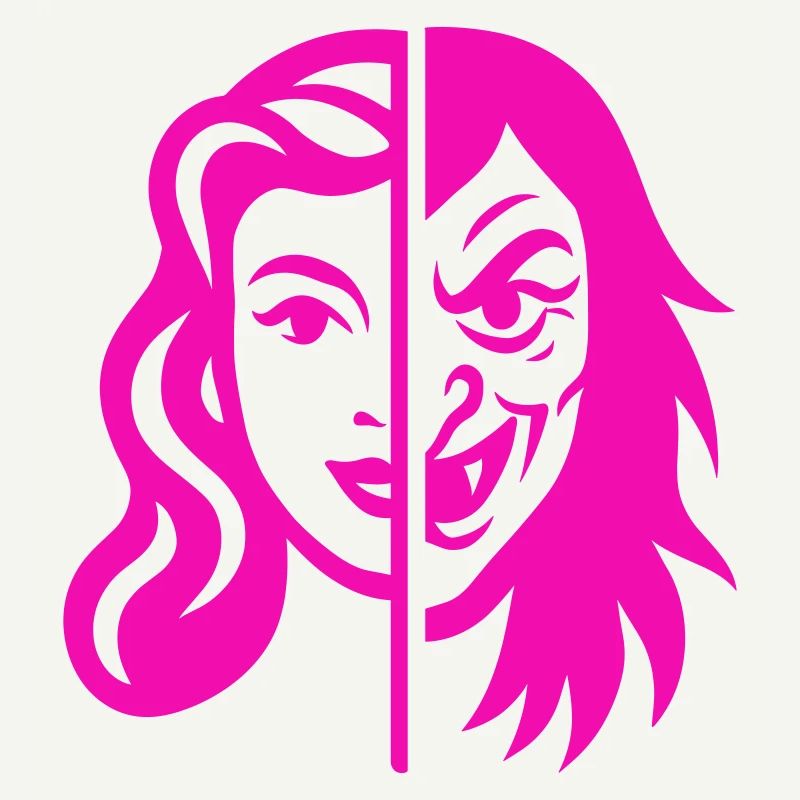 Contraste du visage divisé