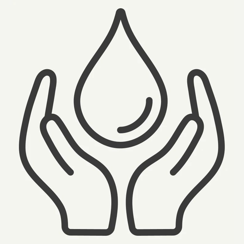 Mains protégeant Goutte d’eau Icône Logo