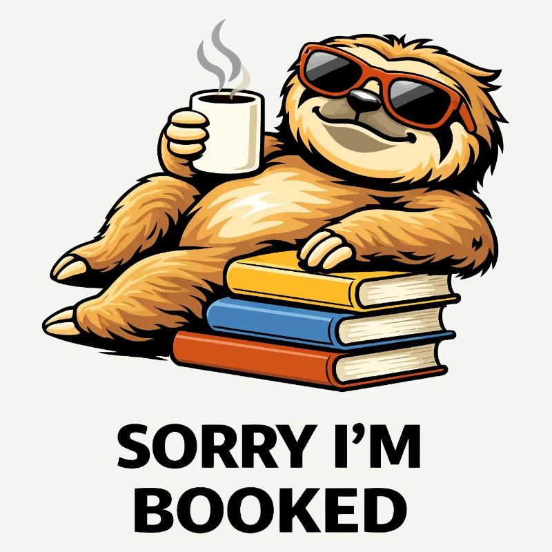 Cozy Sloth Reading Stack