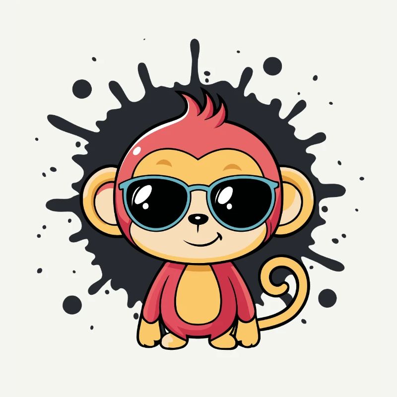 Monkey Chic Splash schwarze Brille