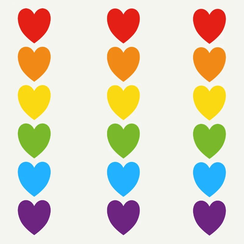 Pride Rainbow Hearts