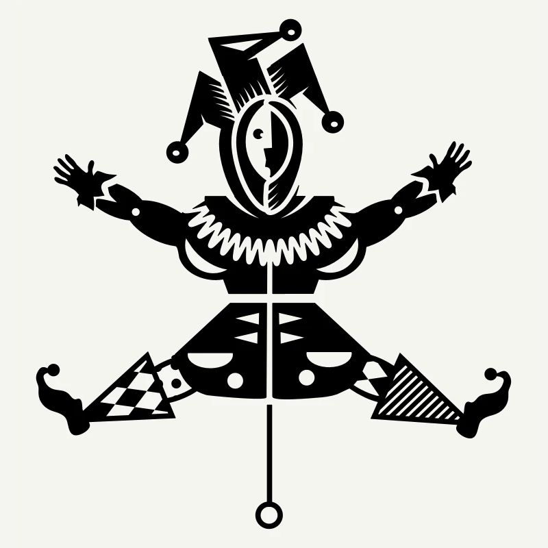 Jumping jack with jester hat