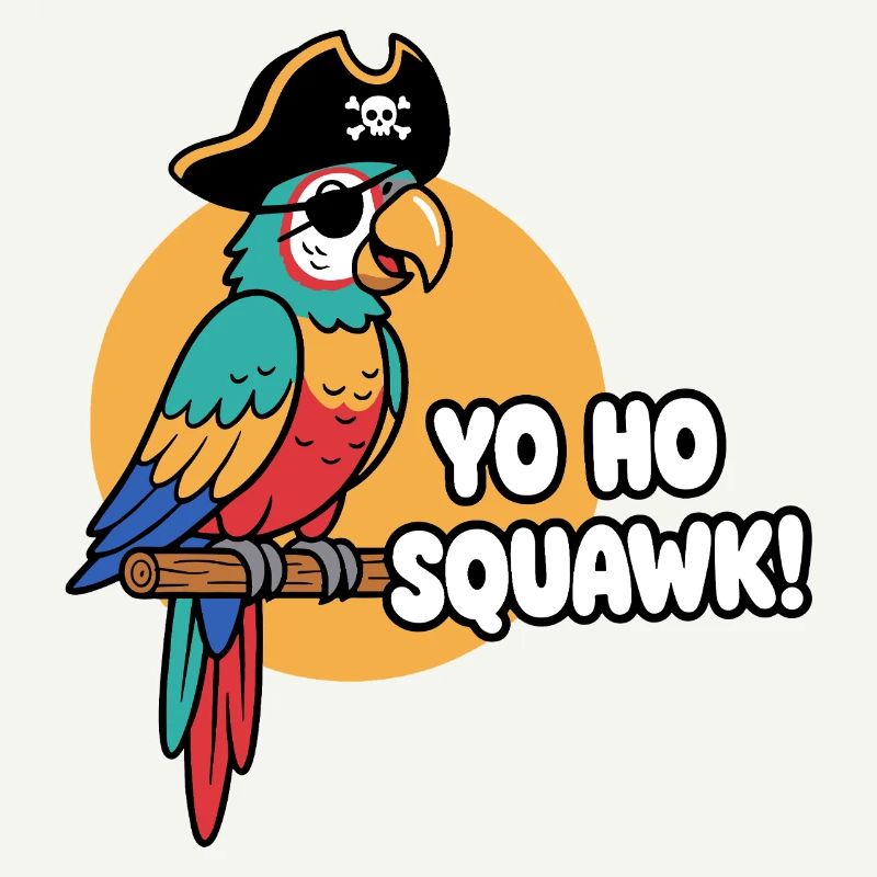perroquet coloré pirate squawk