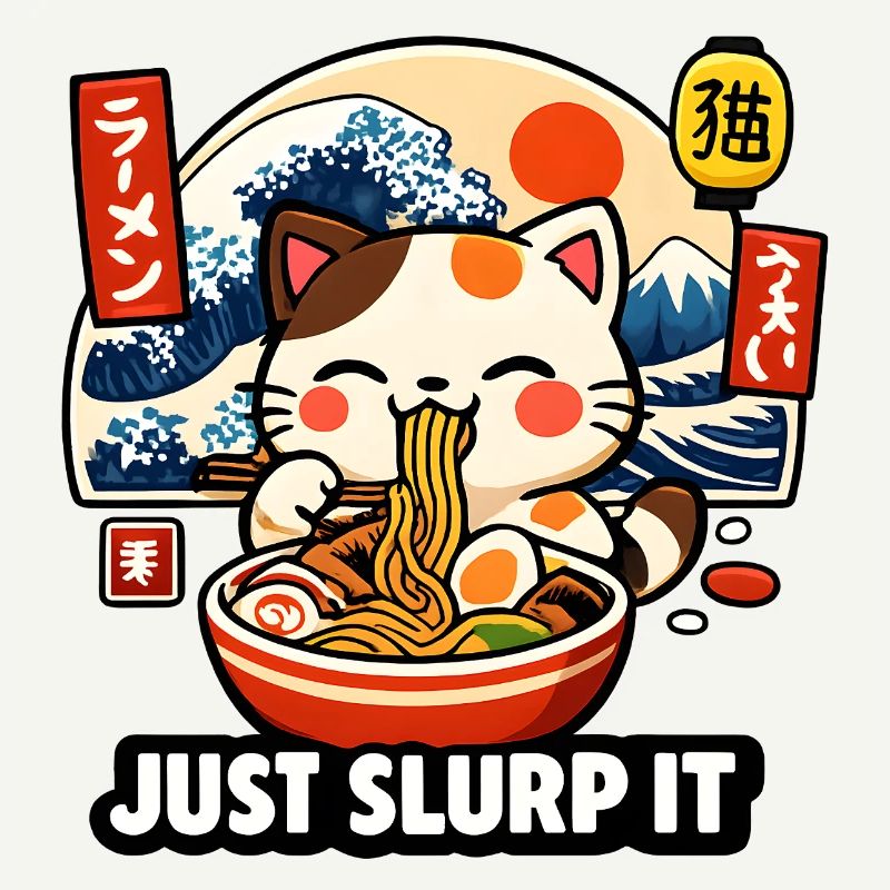 Chat ramen de Kawaii : Aspire-le simplement