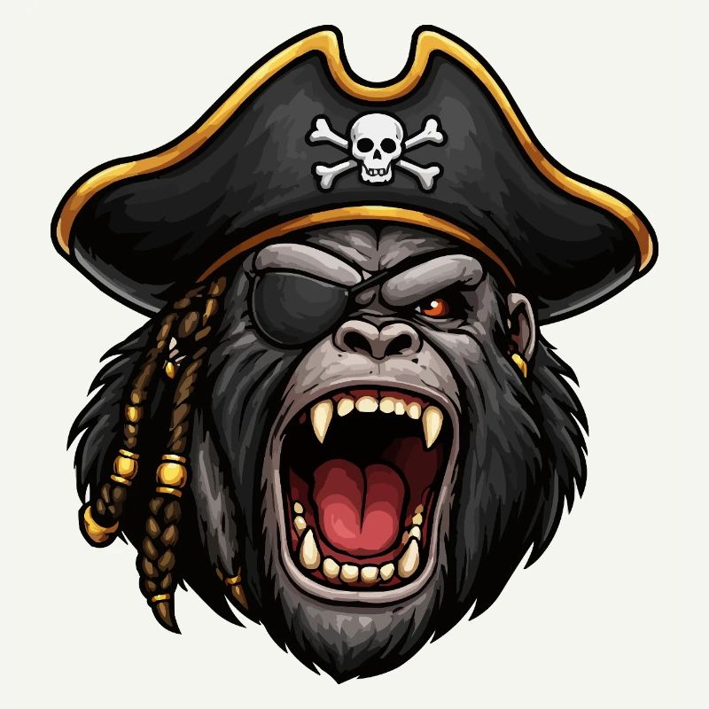 Gorille pirate avec cache-œil