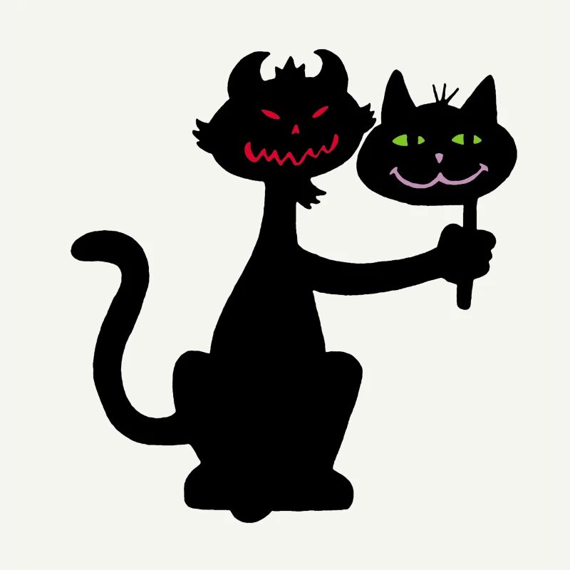 Schwarze Katze und Dämon