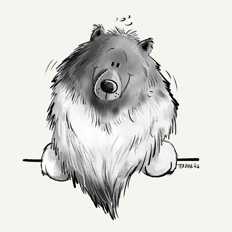 Lustiger Wolfsspitz I Comic Hund Geschenk