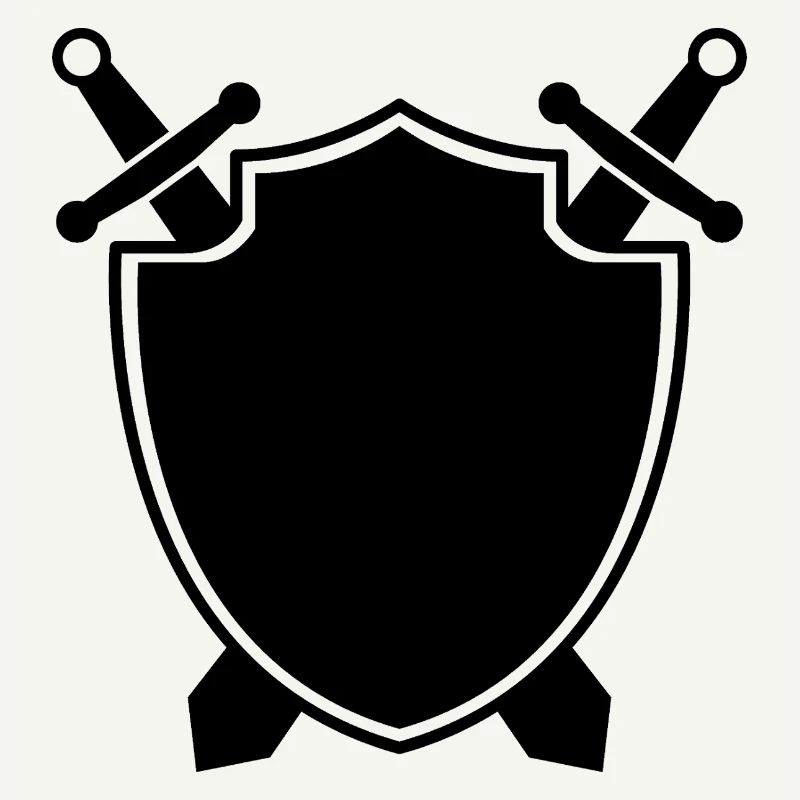 Medieval shield with sword