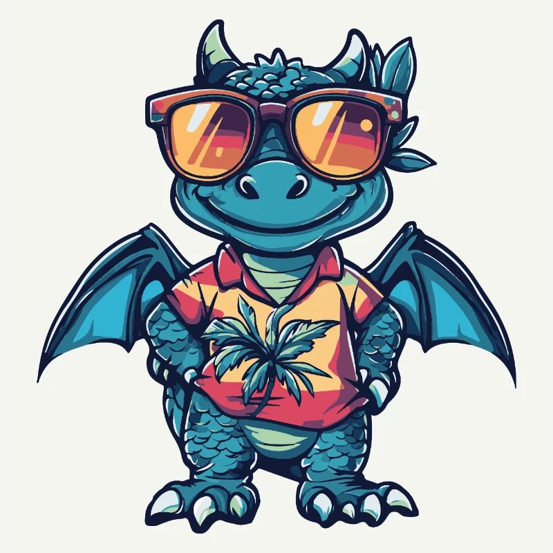 Drache Comic Urlaub