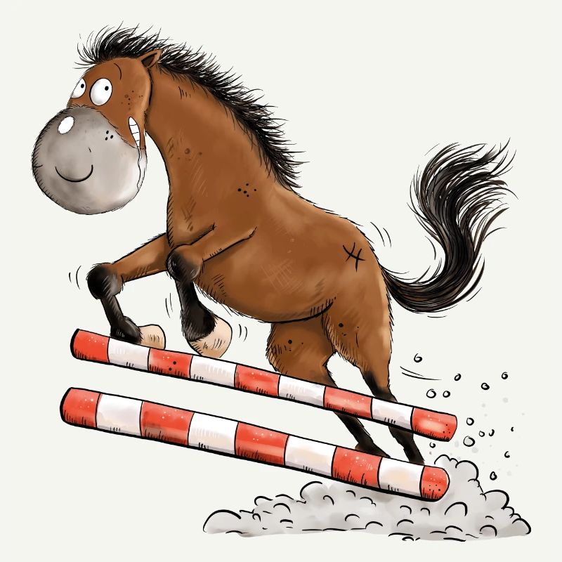 Witziges Springpferd Springreiten Tunier Pferd