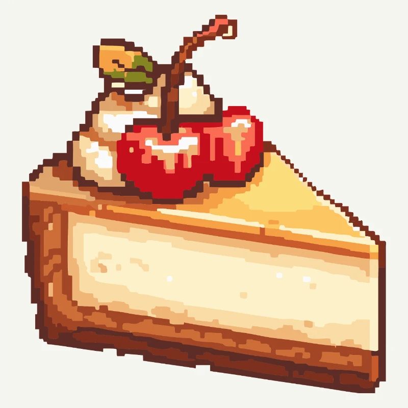 Pixel Cheesecake with Cherry