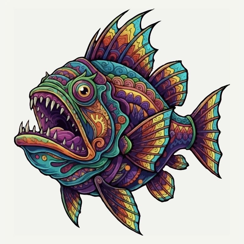 Rainbow Fish with Pattern