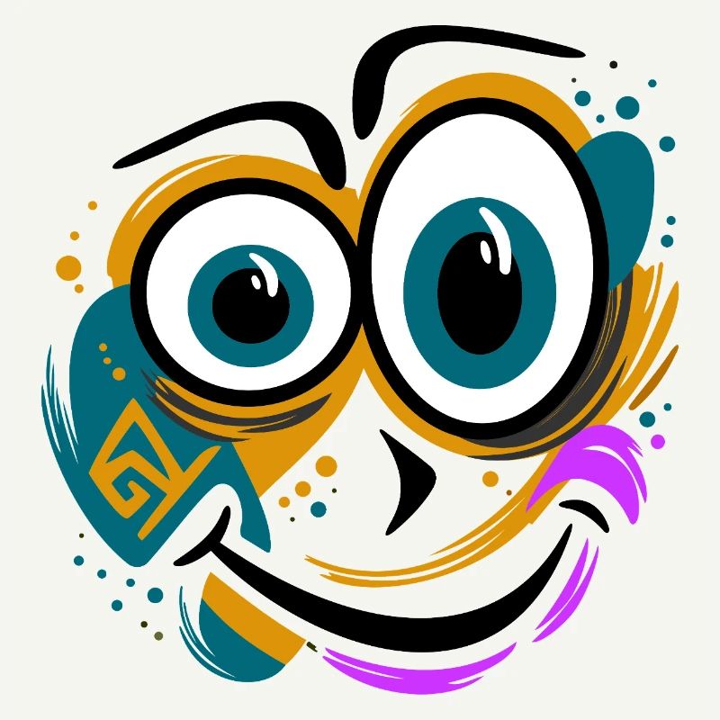 Drôle de visage éclaboussé