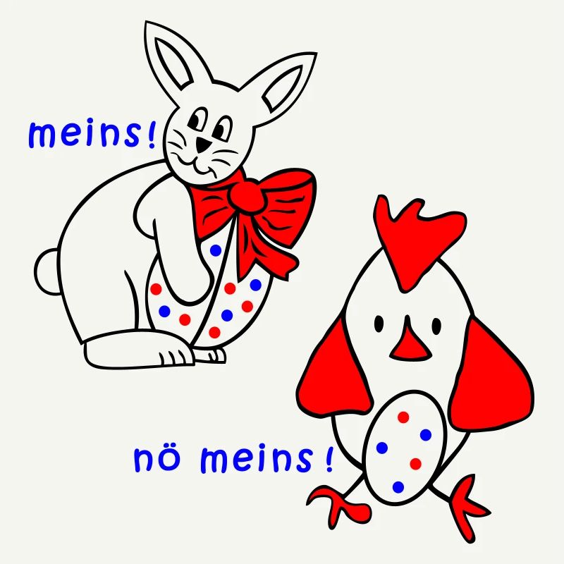 Bunny and chicken with easter egg