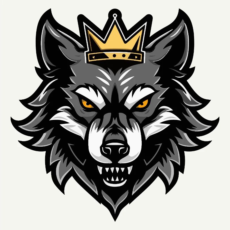 Wolf Kopf Krone