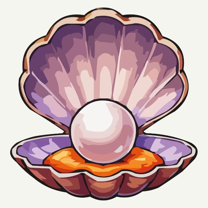 Perle irisée dans la coquille