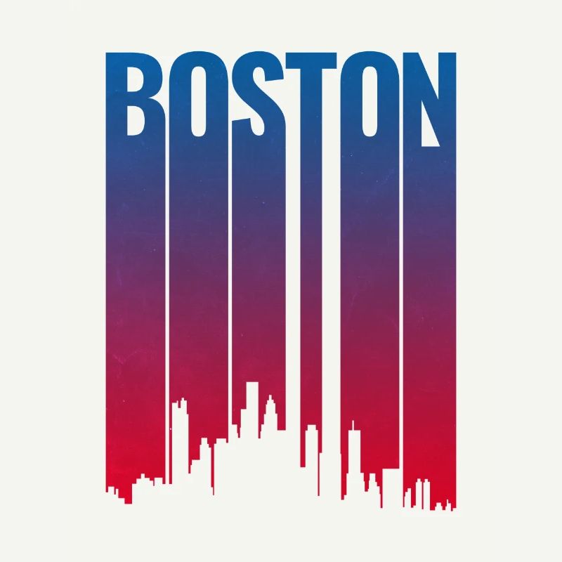 Boston Skyline Gradient Night