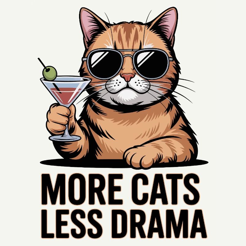 Plus de chats Moins de drame Cocktail de chats
