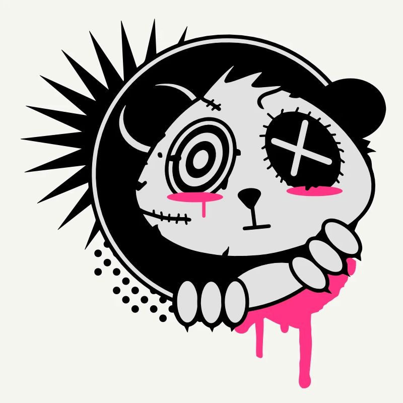 A sticker with panda bear head