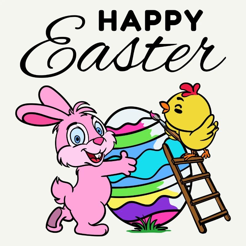 Happy Easter Easter Bunny Easter Chick Sweet