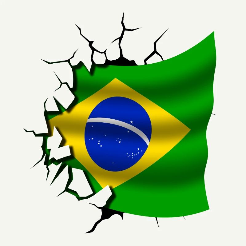 Drapeau du Brésil - Brésil - Drapeau Broken Design
