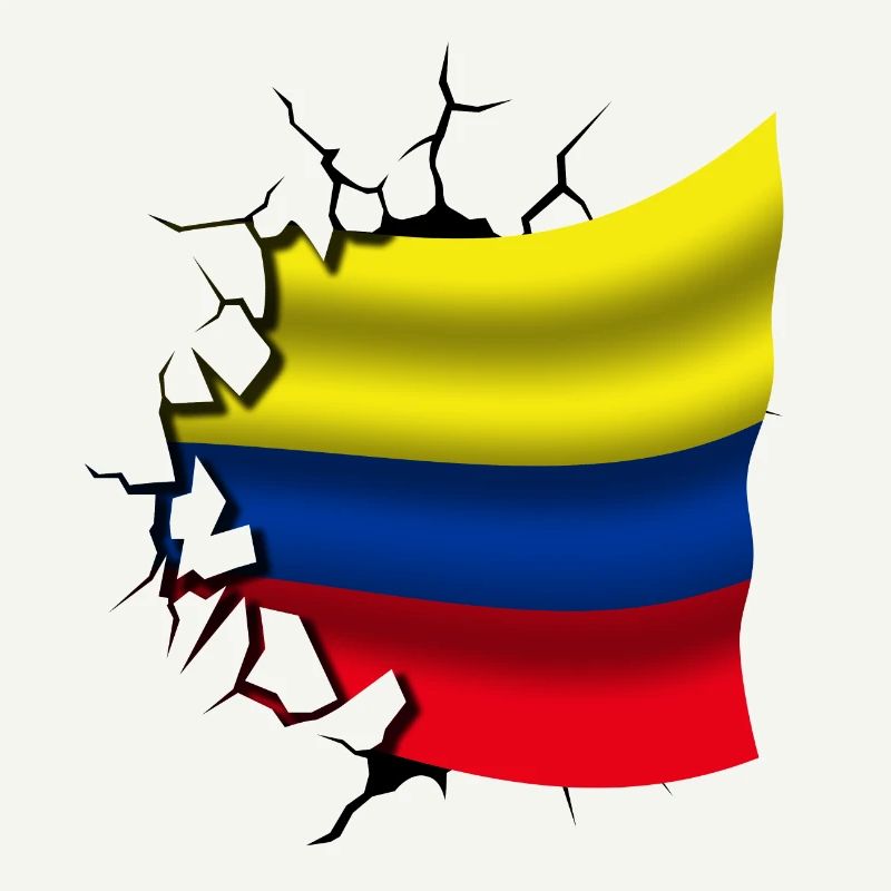 Drapeau de la Colombie - Colombie - Drapeau Broken Design