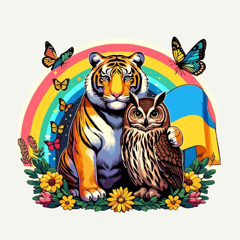 Tiger Eule Regenbogen
