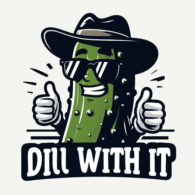 Cool Dill Pickle Pun « Dill With It » Concombre drôle