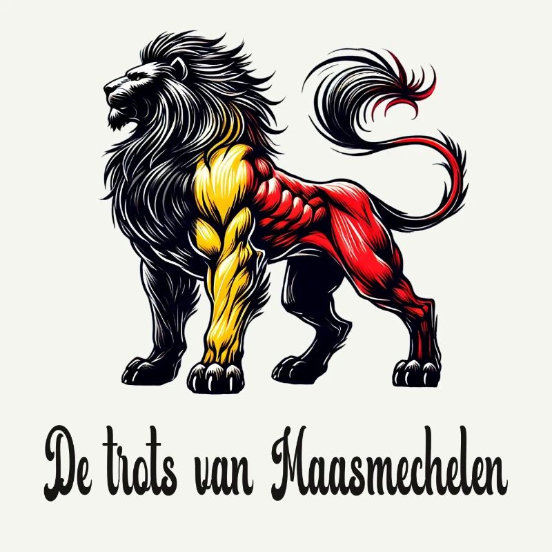 Maasmechelen Löwe Flaggen Design