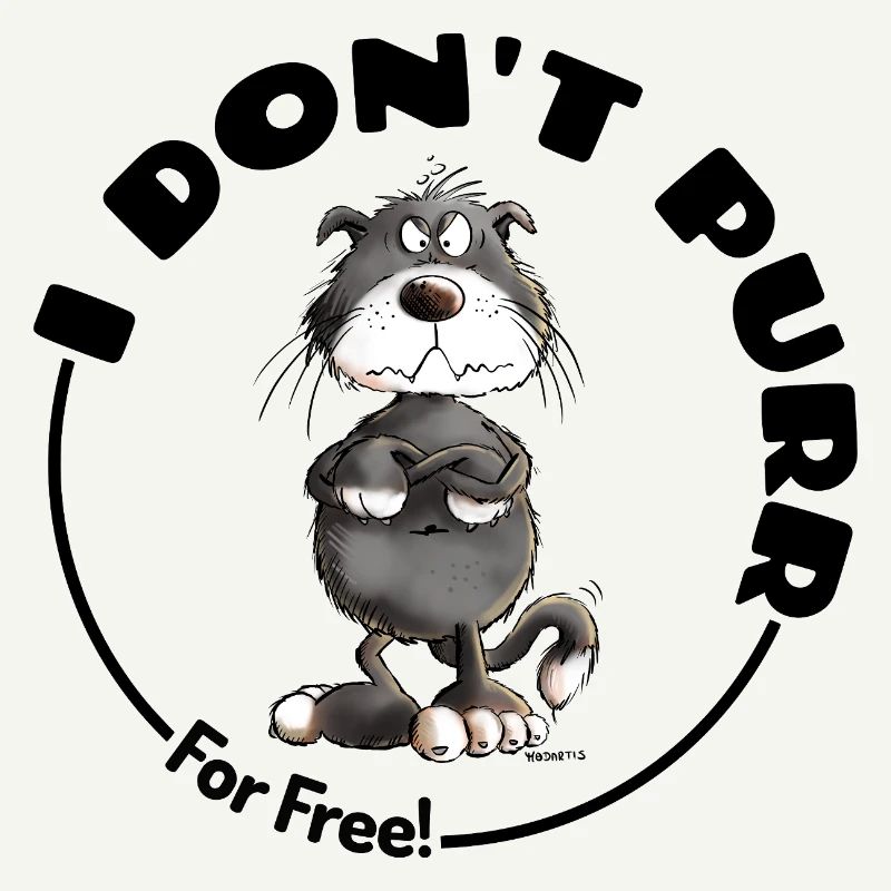 Grumpy I Don't Purr Cat Saying Cats