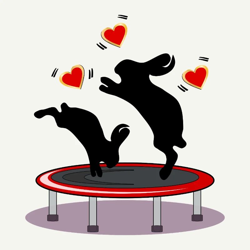 EASTER BUNNY BUNNY TRAMPOLINE EASTER HEARTS