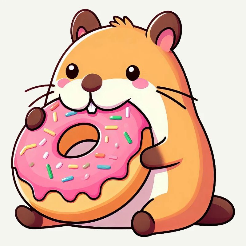Mignon Capybara Hamster Cochon d’Inde Beignet
