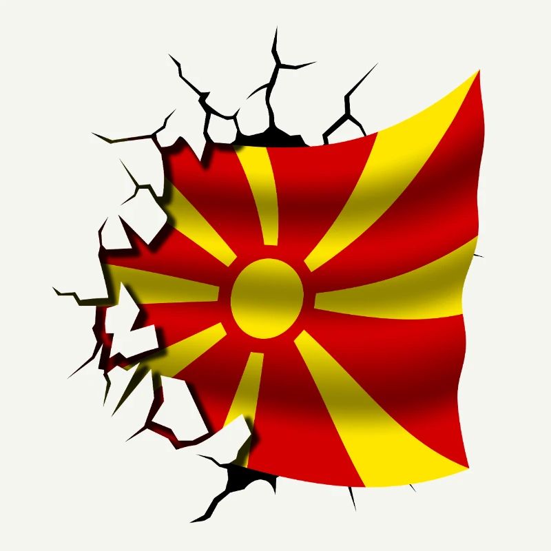 Drapeau de la Macédoine - Macédoine - Drapeau brisé