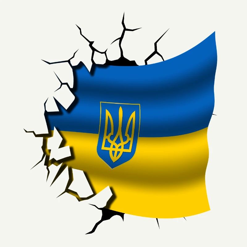 Drapeau de l’Ukraine - Ukraine - Drapeau Broken Design