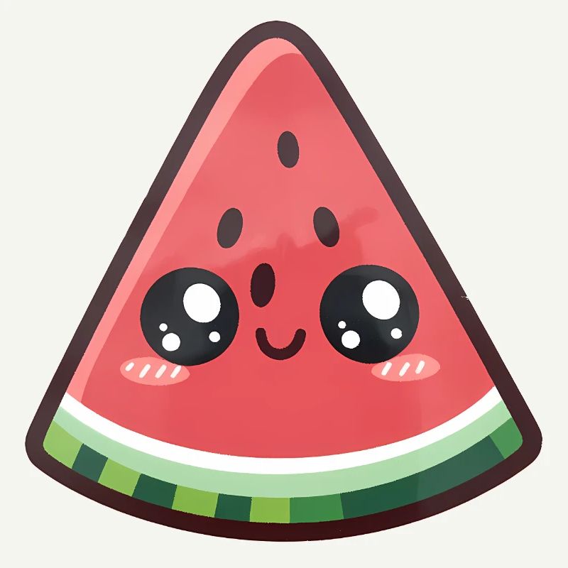 Tranche de pastèque kawaii
