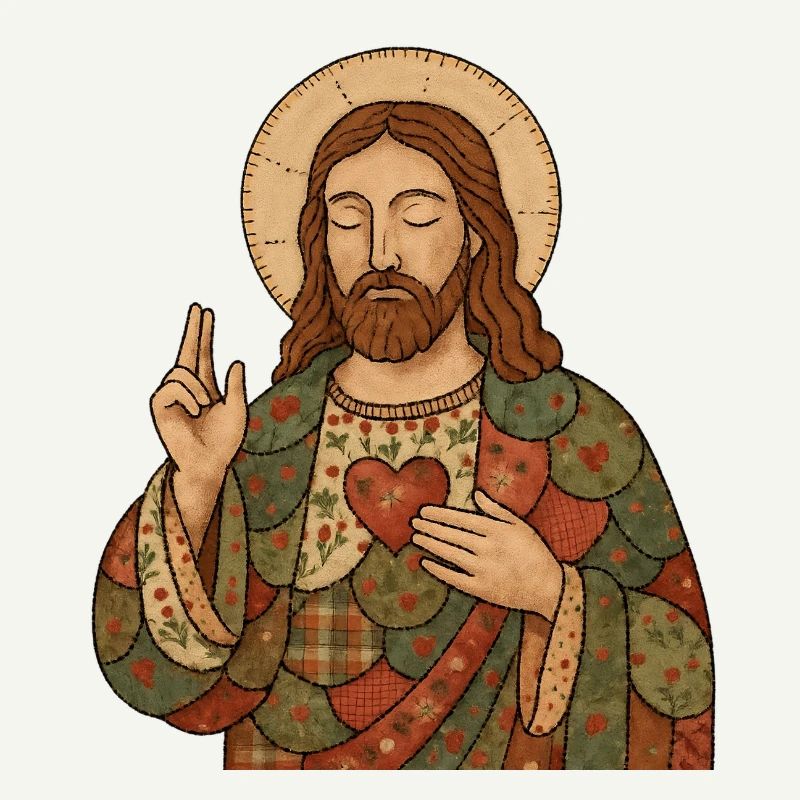 Christmas Patchwork Jesus